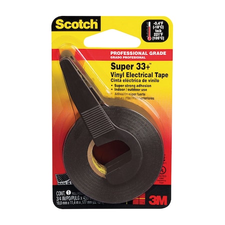3M Scotch Super 33+ 3/4 in. W X 450 in. L Black Vinyl Electrical Tape 10414